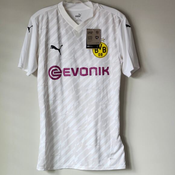 Puma BVB Borussia Dortmund Soccer White NWT Jersey #22 Size S A0058 - Picture 1 of 5